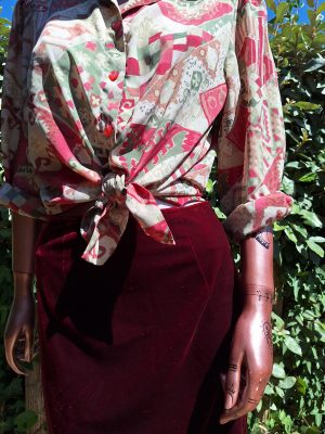 Jupe velours bordeau