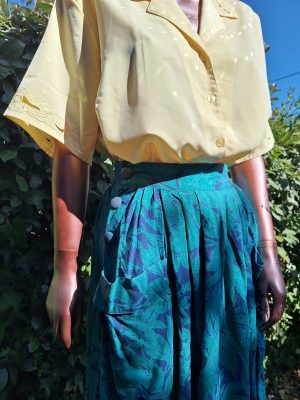 Jupe verte et bleu feuille