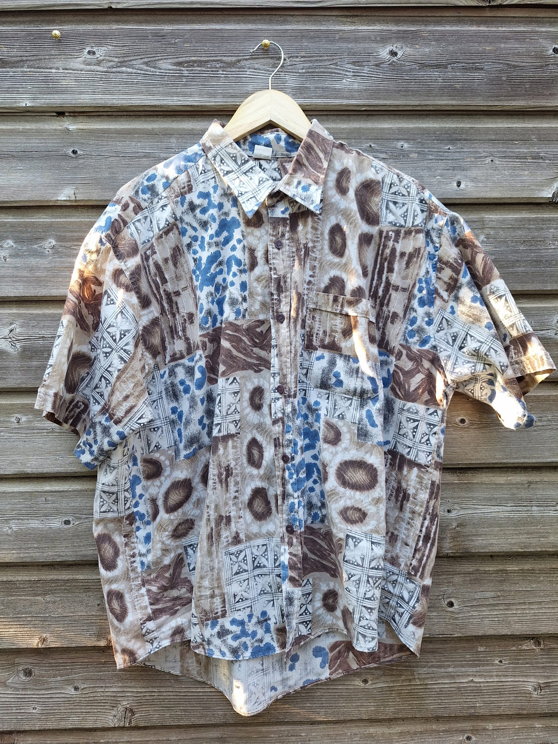 Chemise motifs bleu marron – Image 3