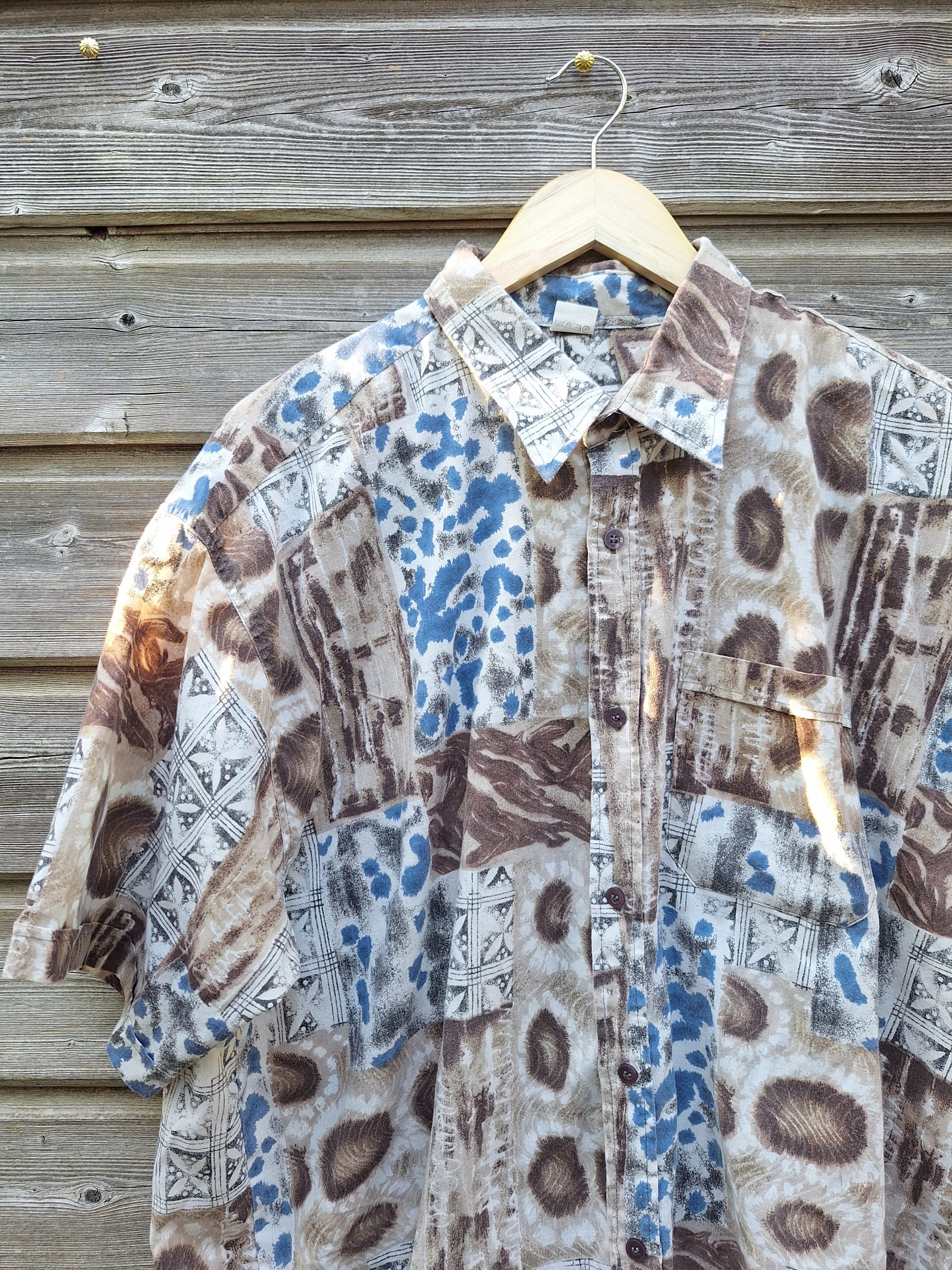 Chemise motifs bleu marron – Image 4