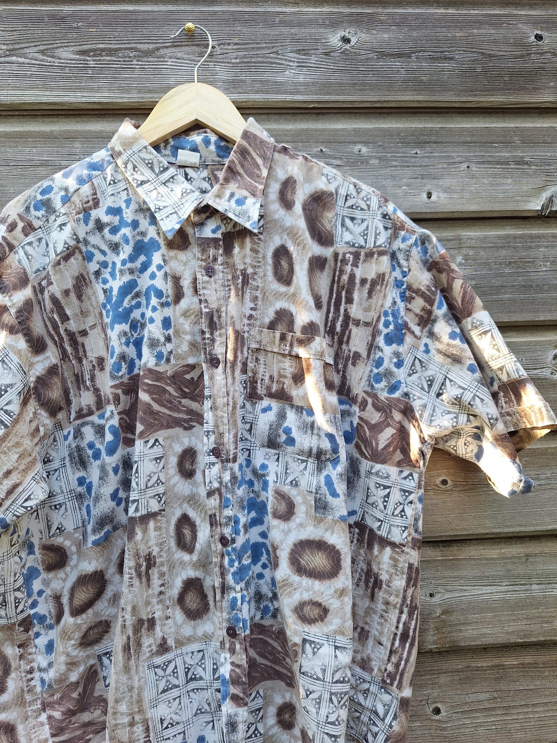 Chemise motifs bleu marron – Image 5