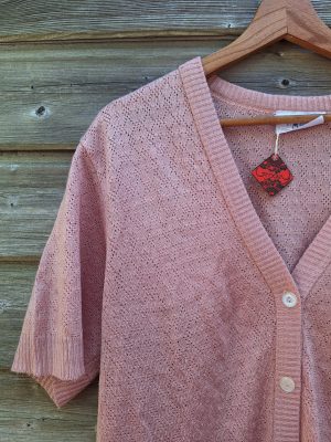 Gilet rose manches courtes