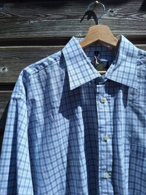 Chemise carreaux bleu clair