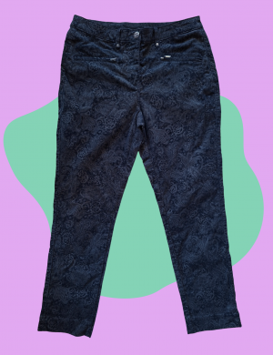 Pantalon noir à motifs