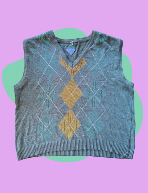 Pull sans manches carreaux