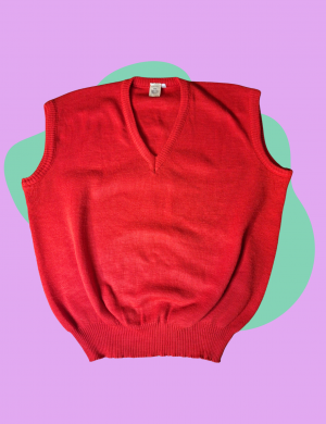 Pull sans manches rouge