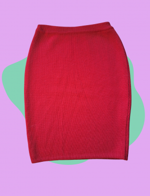 Jupe mailles rouge