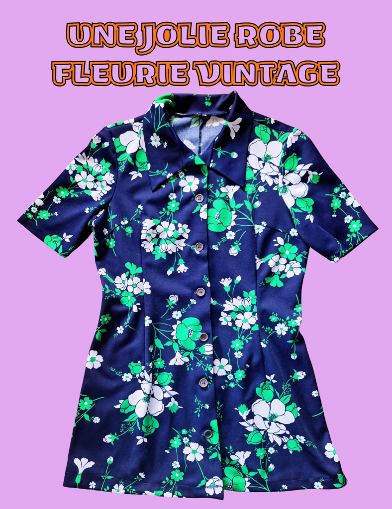 Vintage, pièce unique, seconde main, friperie, Levis, fleurs, jeans