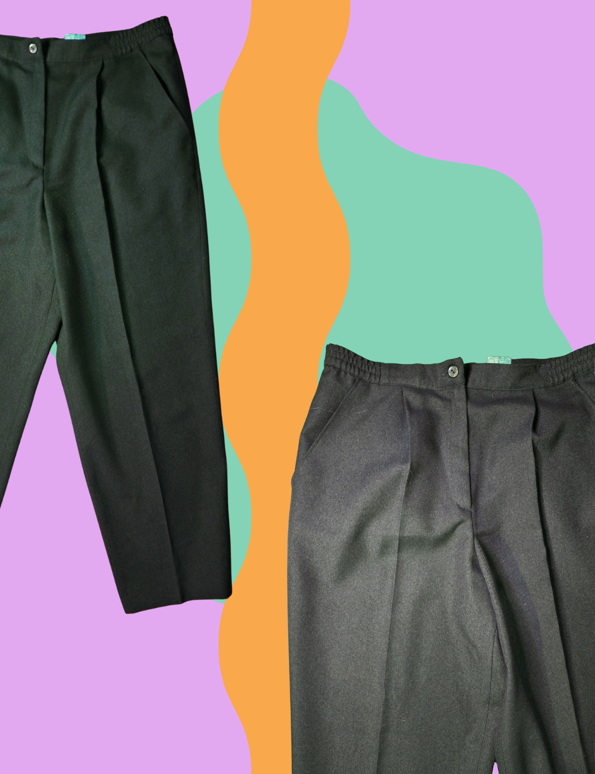 Pantalon vert kaki vintage – Image 2