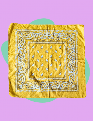 Foulard carré pesley jaune
