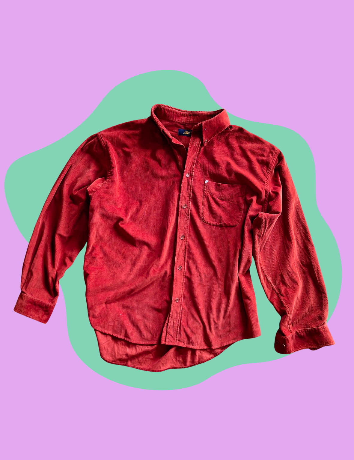 Chemise velours côtelé brique