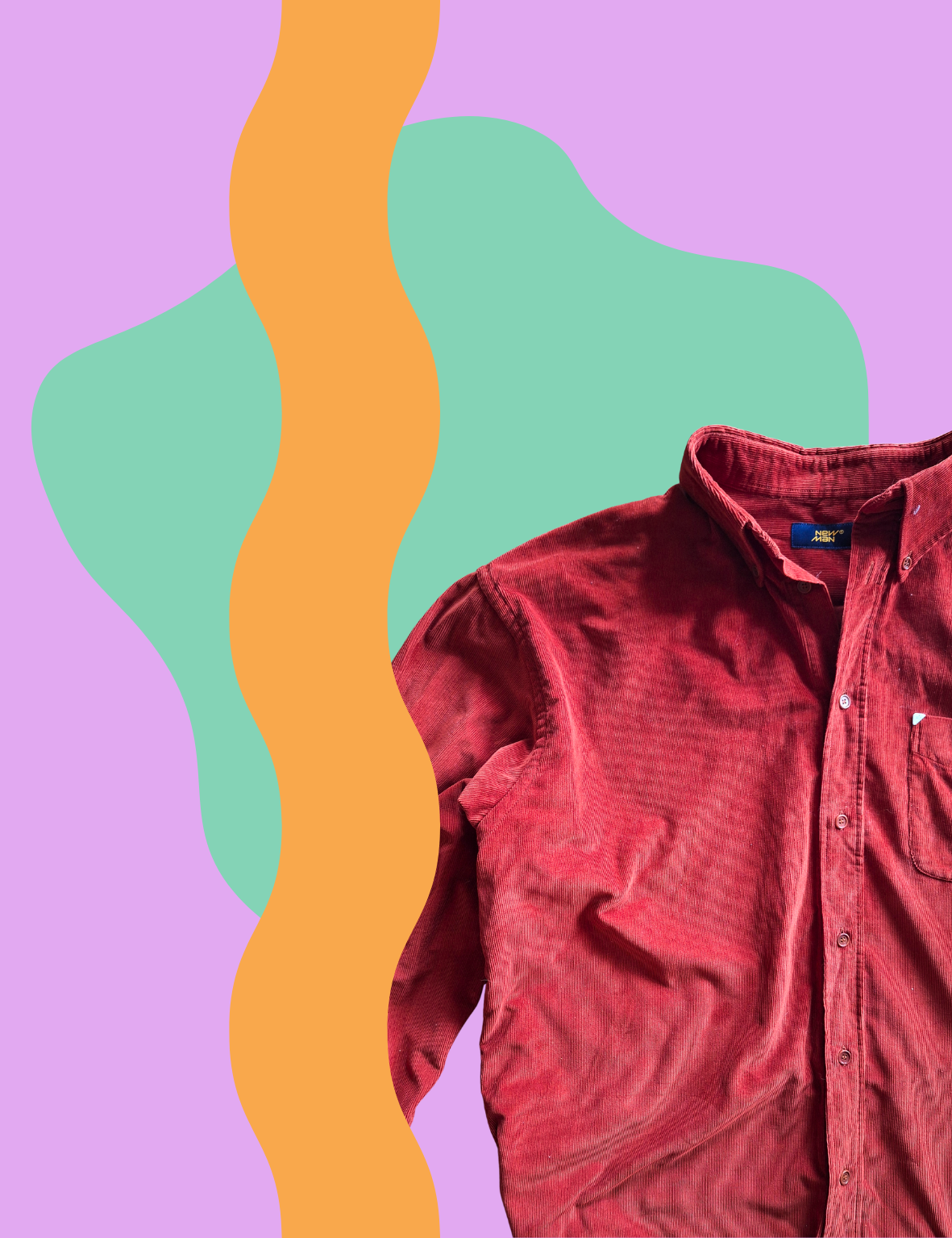 Chemise velours côtelé brique – Image 2